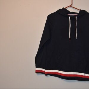 Tommy Hilfiger Black and Red Hoodie Sweatshirt